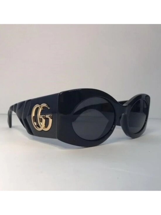 New- ? Original  Gucci GG0810S 001 Oval Quilted Thick Rim sunglasse main image 5